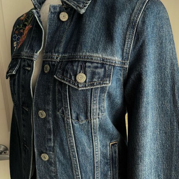 Old Navy Embroidered Denim Jacket (Medium Wash) - Small - Picture 14 of 14